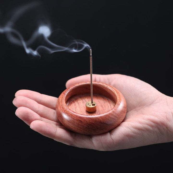 Buddha Stones Mini Legno di Ebano Palissandro Meditazione Bastone Guarigione Bruciatore di Incenso Decorazione - image 8