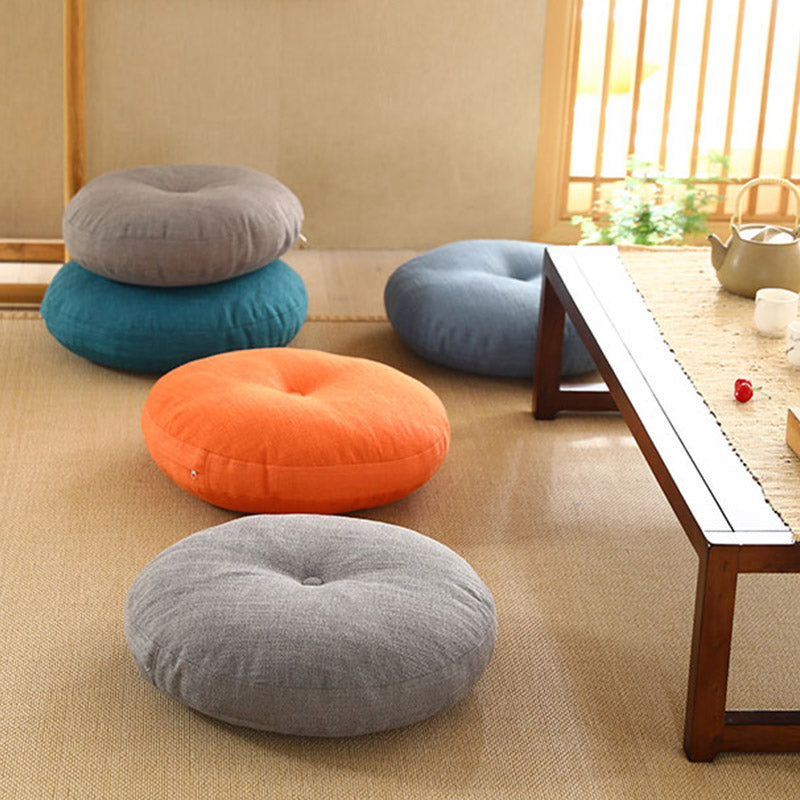 Cuscino per seduta da meditazione in lino con motivo semplice Buddha Stones e loto, decorazione per la casa e il soggiorno