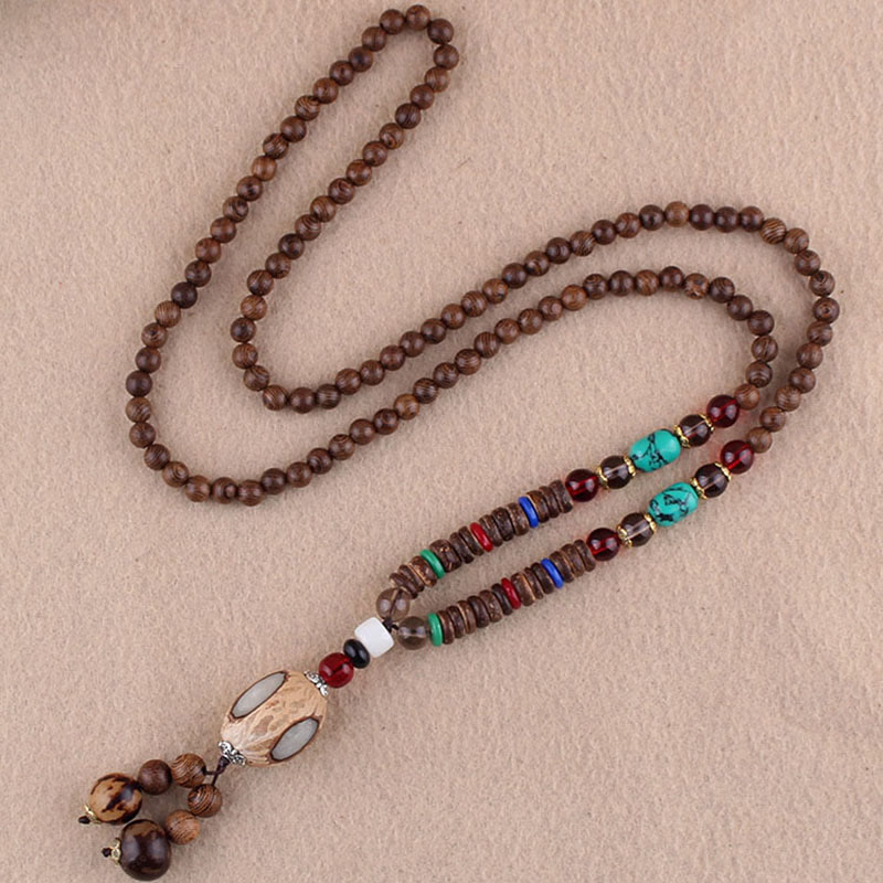Buddha Stones Tibetano Legno Wenge Bodhi Seme Agata Elefante Collana Pendente Protezione