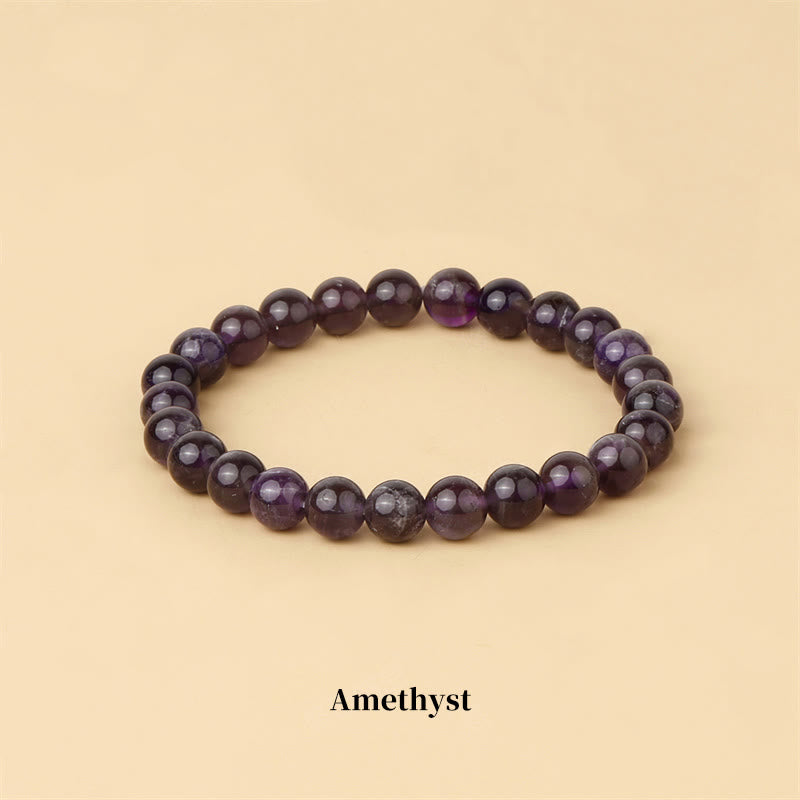 Braccialetto di perle curative in quarzo naturale Buddha Stones - 8 millimetri - Ametista - image 16