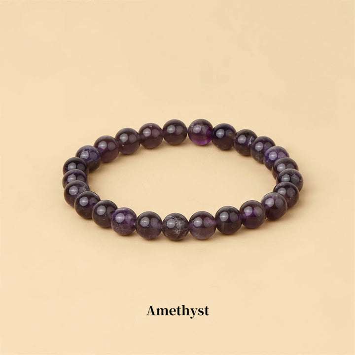 Braccialetto di perle curative in quarzo naturale Buddha Stones - 8 millimetri - Ametista - image 16