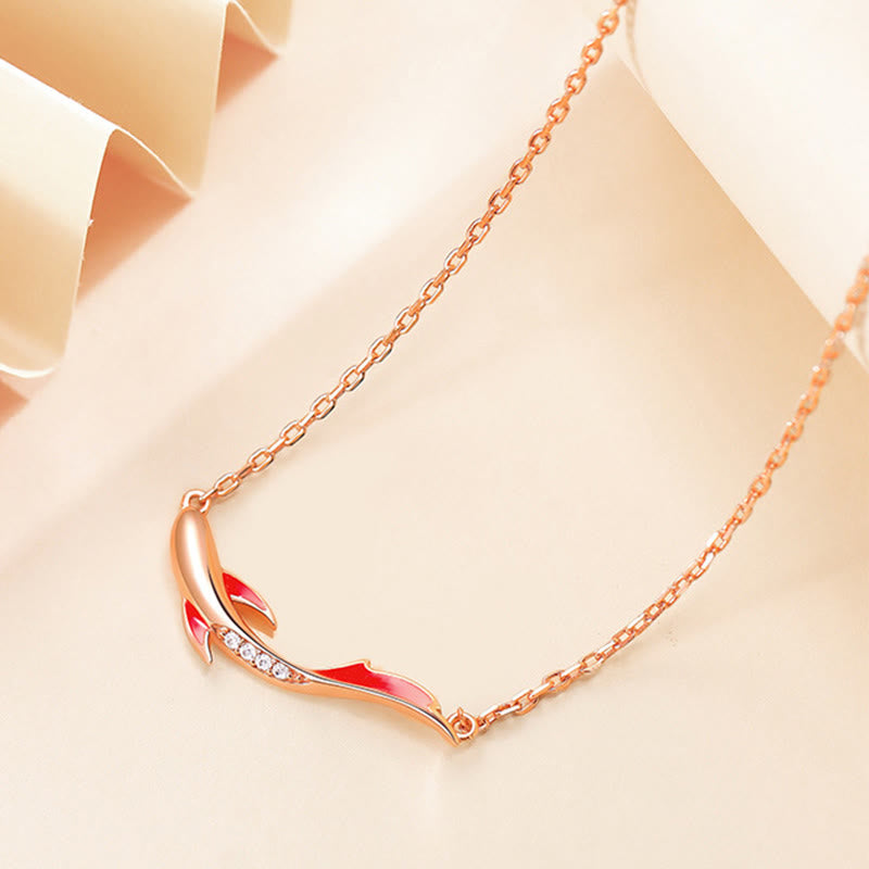 Collana con ciondolo a forma di pesce koi in argento sterling 925 Buddha Stones e zircone per la prosperità - image 2