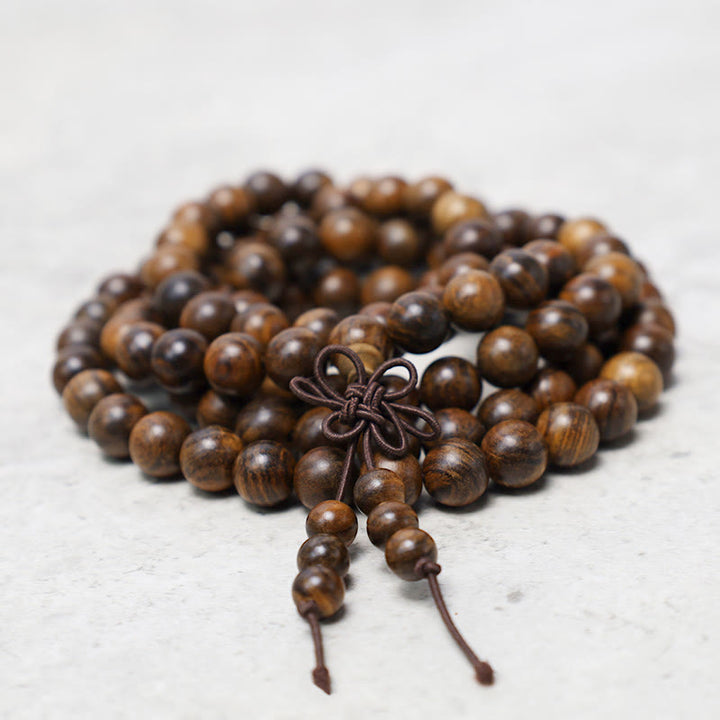 Buddha Stones 108 Mala Beads Bracciale Preghiera Meditazione Sandalo Elastico - image 1