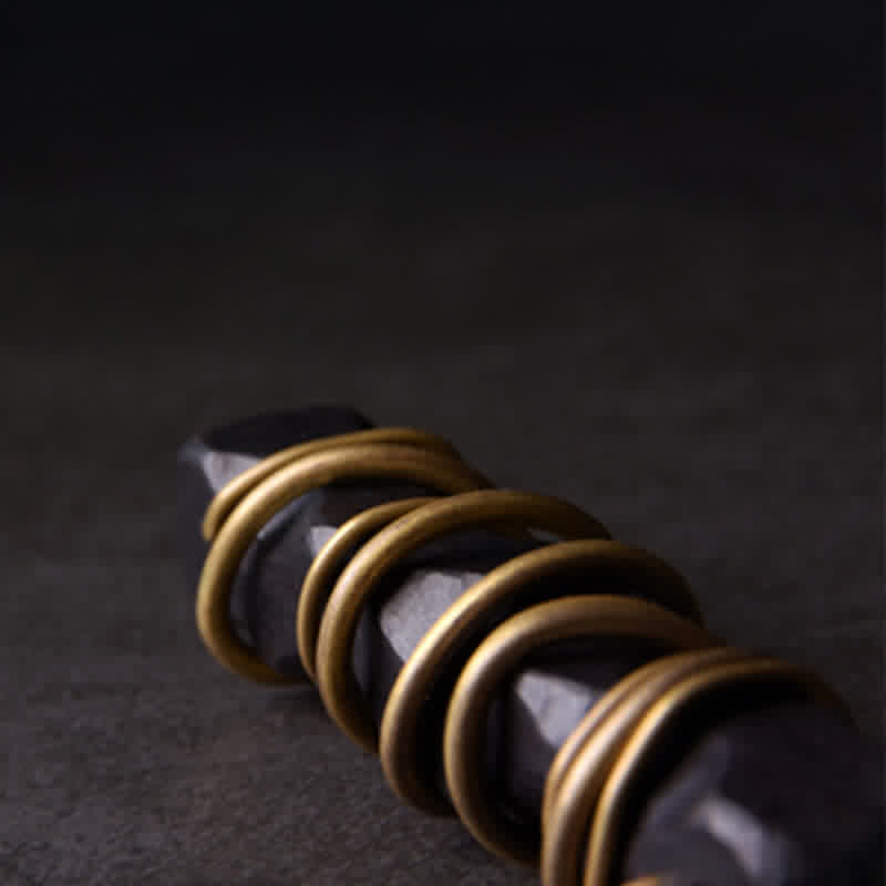 Collana con ciondolo a forma di bilancia, pace e Buddha Stones, Tibet, ebano, ottone. - image 7