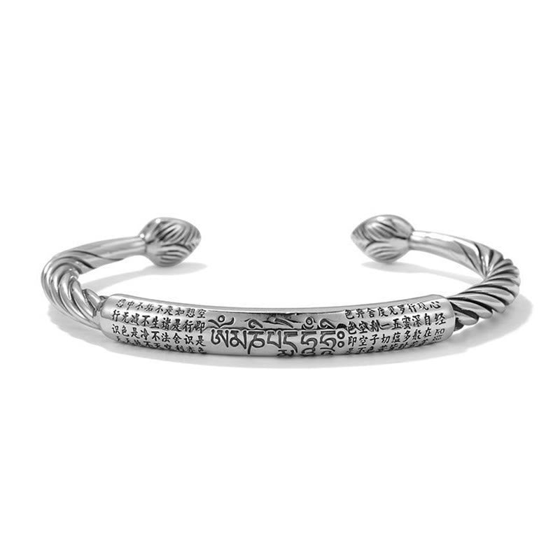 Braccialetto con polsino in Buddha Stones tibetana Om Mani Padme Hum Heart Sutra Purezza
