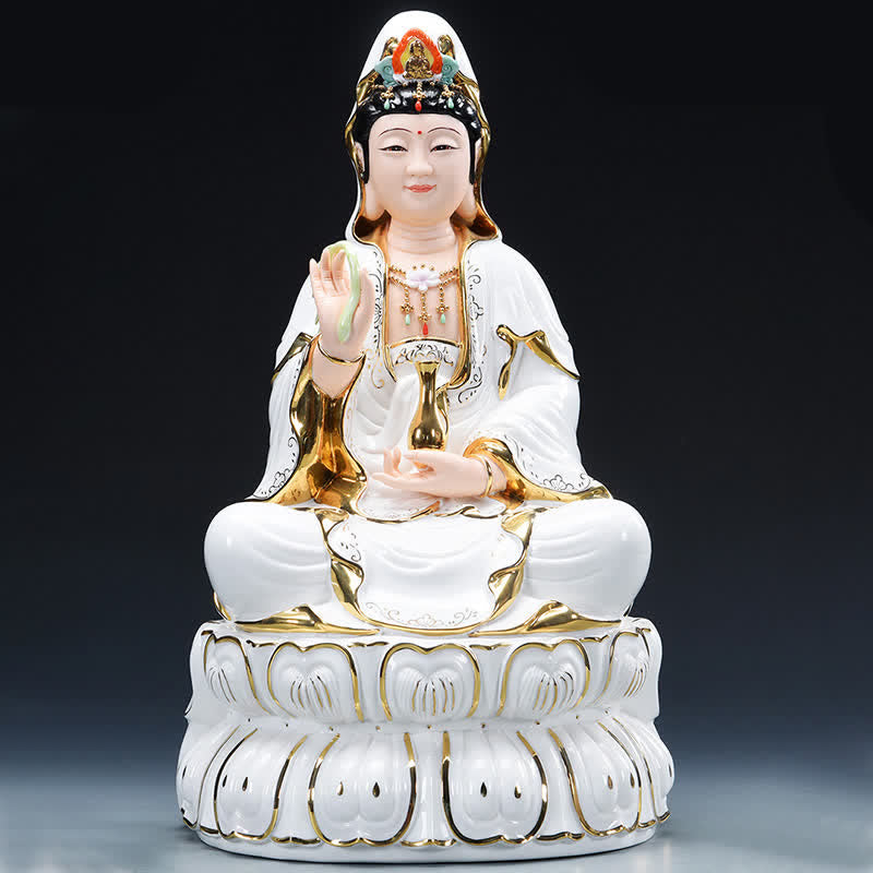 Statua in ceramica del successo del Bodhisattva Chenrezig Avalokitesvara Decorazione per la casa