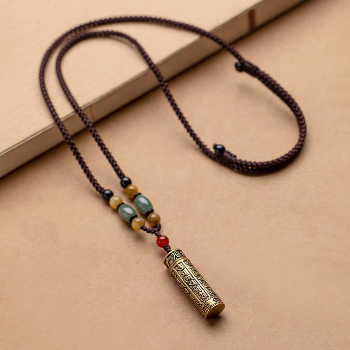 Buddhastoneshop Tibet Om Mani Padme Hum Agata Shurangama Sutra Collana con pendente di protezione - image 4