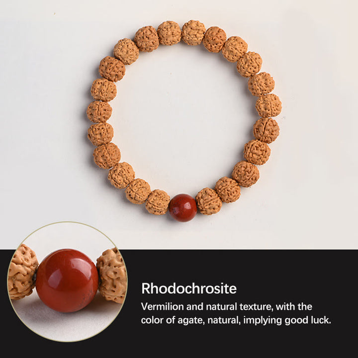Buddha Stones Tibet Rudraksha Bodhi Seme Ricchezza Auspicio Bracciale