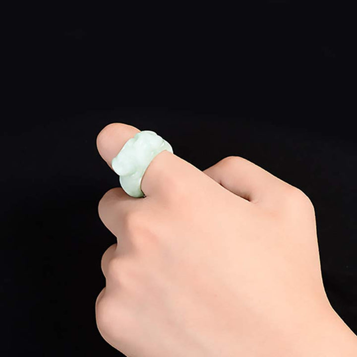 Anello della fortuna Fengshui Wealth Jade PiXiu