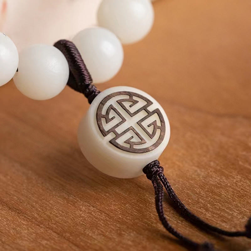 Braccialetto rilassante con semi di Bodhi in legno di sandalo verde naturale Buddha Stones