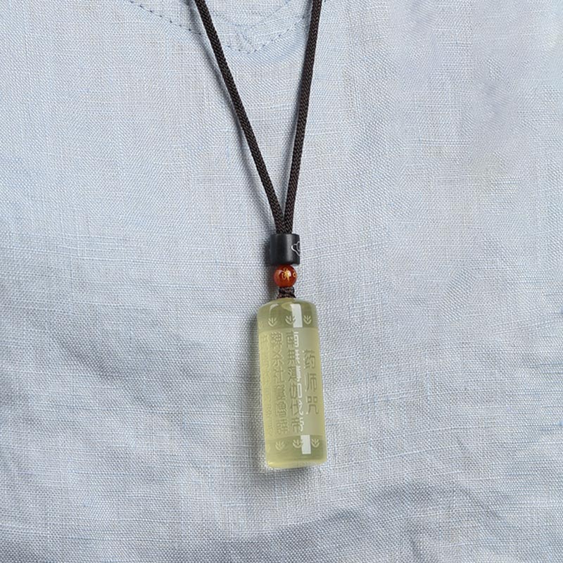 Collana con ciondolo "Sutra del cuore" in citrino, felicità e forza