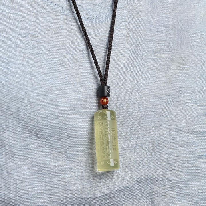 Collana con ciondolo "Sutra del cuore" in citrino, felicità e forza