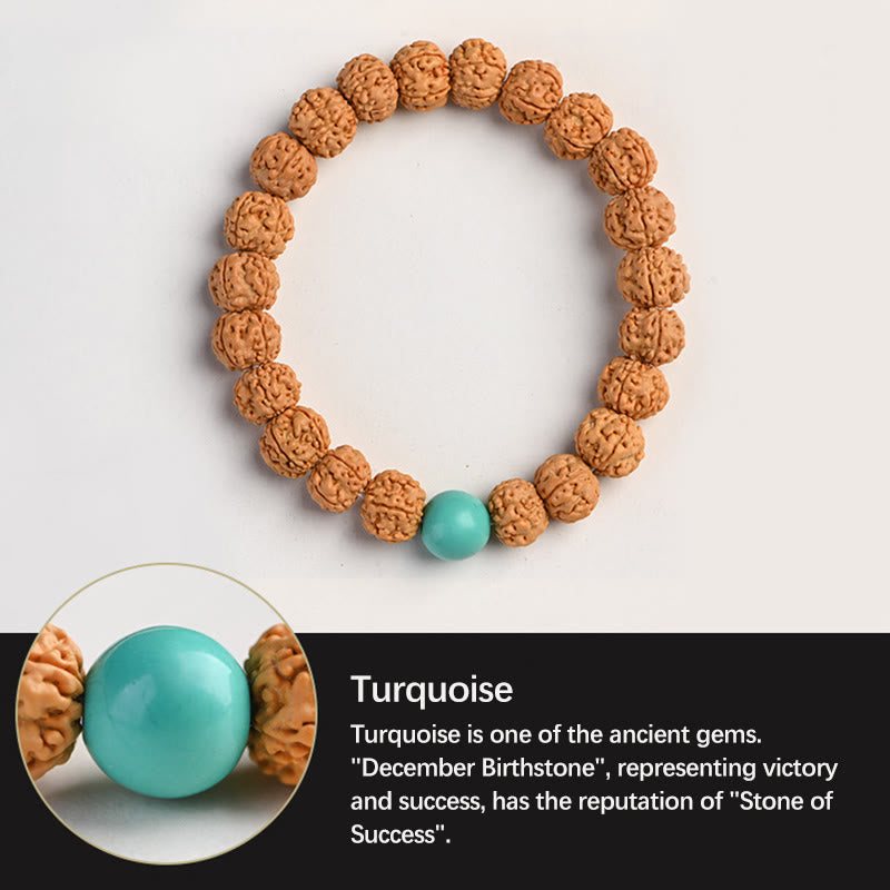 Buddha Stones Tibet Rudraksha Bodhi Seme Ricchezza Auspicio Bracciale