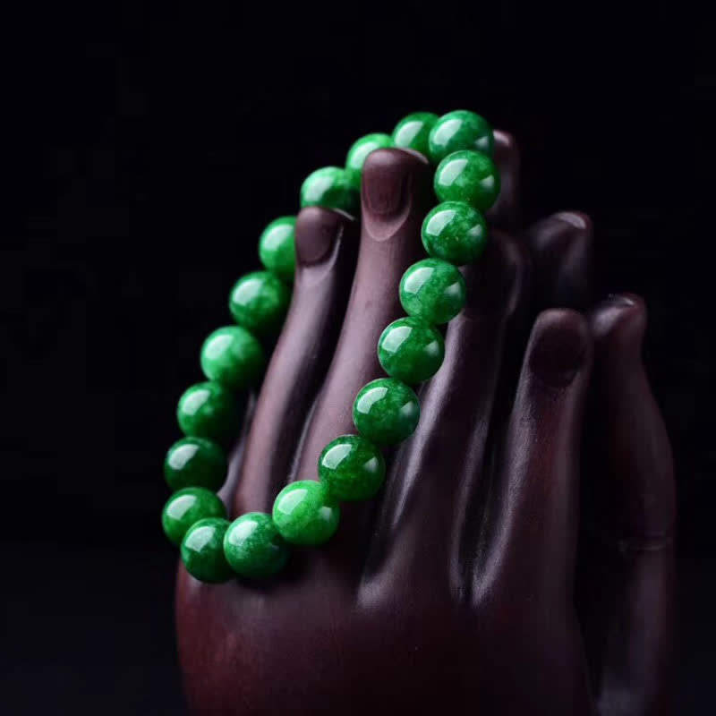Braccialetto di perline di giada ciano Buddha Stones Calm Harmony