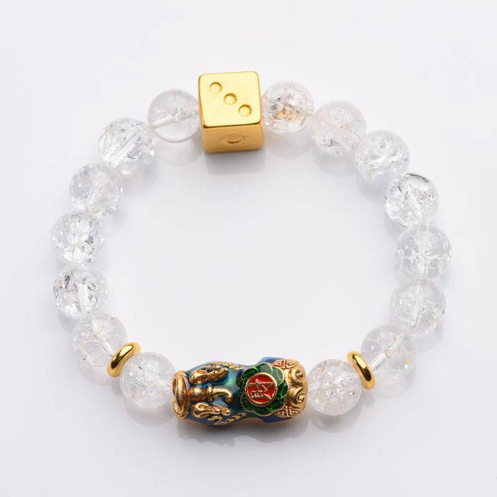 Braccialetto Buddha Stones Pixiu White Crystal Dice Wealth che cambia colore