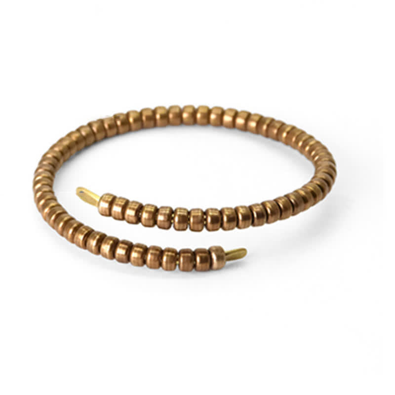 Bracciale regolabile con polsino in rame con design vintage Buddha Stones