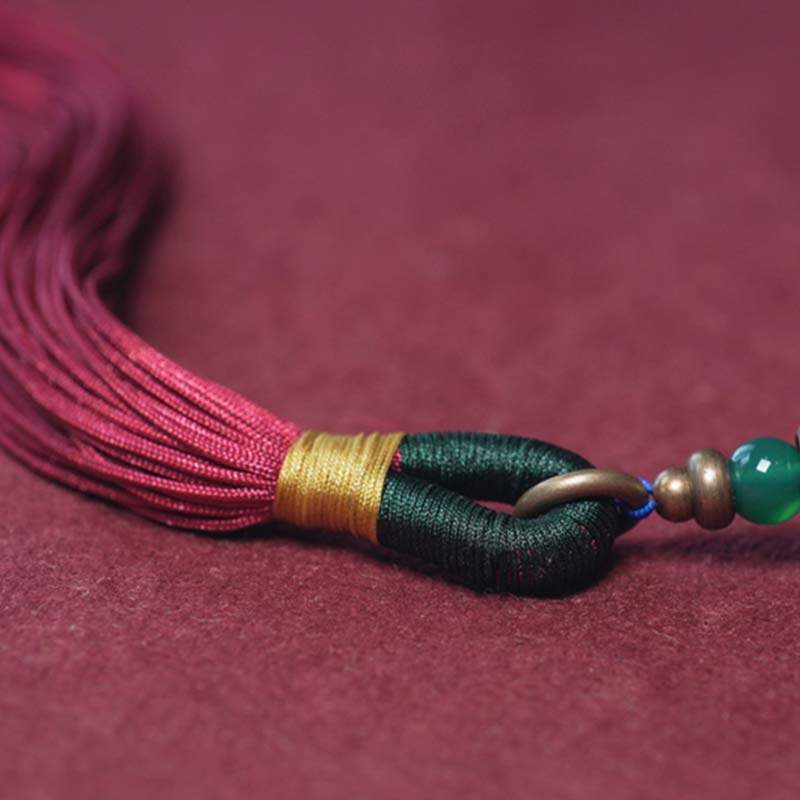 Buddha Stones 108 Mala Beads Bodhi Seed Dzi Bead Peace Tassel Bracciale