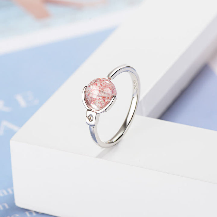 Anello rotante rilassante in cristallo rosa Buddha Stones - image 6