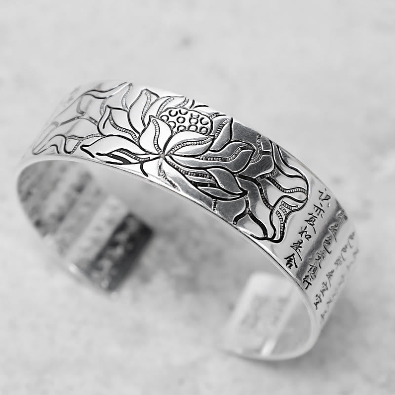 Buddha Stones Braccialetto portafortuna in rame bianco con loto tibetano - image 2