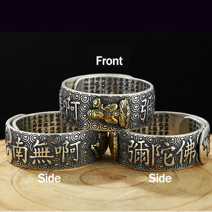 Buddha Stones Zodiaco cinese Buddha natale Ricchezza Fortuna Anello regolabile