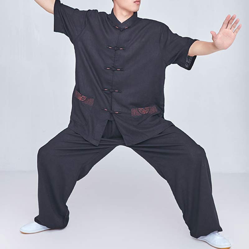 Buddha Stones Meditazione Zen Preghiera Spirituale Tai Chi Qigong Pratica Unisex Ricamo Abbigliamento Set - image 25
