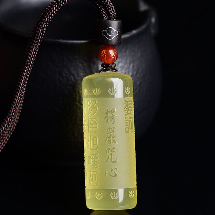 Collana con ciondolo "Sutra del cuore" in citrino, felicità e forza