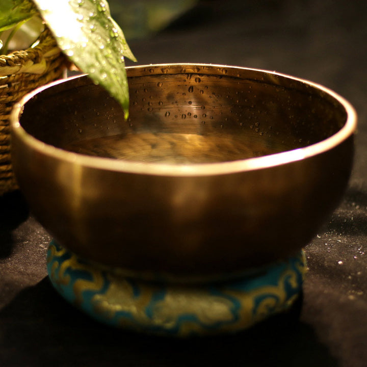 Buddha Stones Tibetan Sound Bowl Artigianale per Guarigione e Meditazione Set di Campane Tibetane per Canto ad Energia Positiva