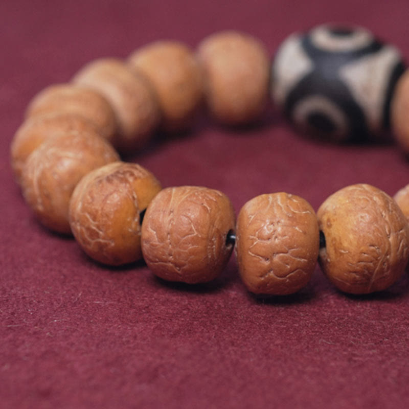 Bracciale Mala da polso con ciondolo di pace in Buddha Stones Tibet Bodhi Seed Dzi Bead