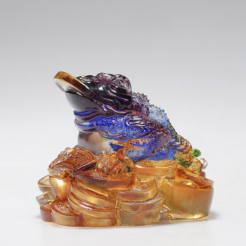 Rana Feng Shui fatta a mano in cristallo Liuli, pezzo d'arte, ricchezza, decorazione per la casa e l'ufficio - image 6