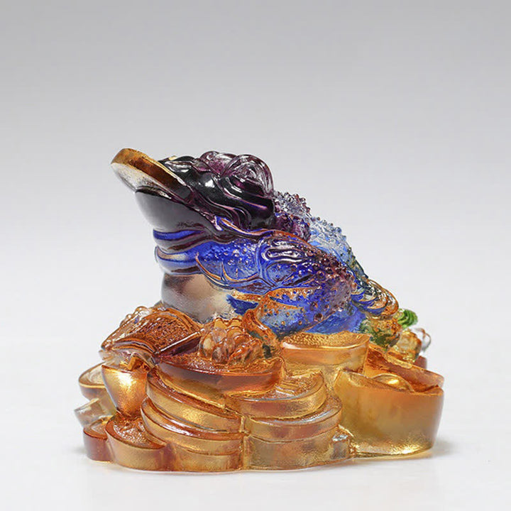 Rana Feng Shui fatta a mano in cristallo Liuli, pezzo d'arte, ricchezza, decorazione per la casa e l'ufficio - image 6