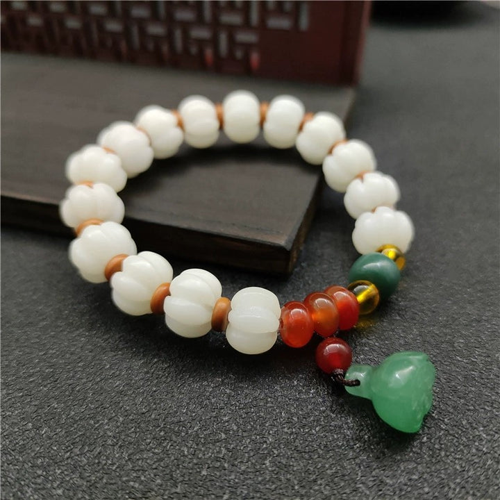 Bracciale Bodhi Harmony in agata naturale con semi di Bodhi