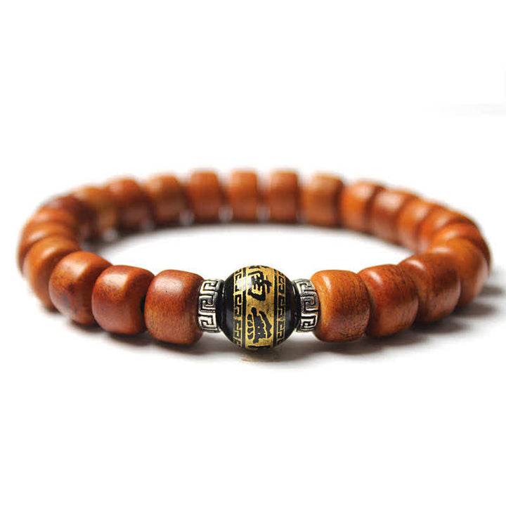 Bracciale Buddha Stones, perline di osso tibetano, Om Mani Padme Hum
