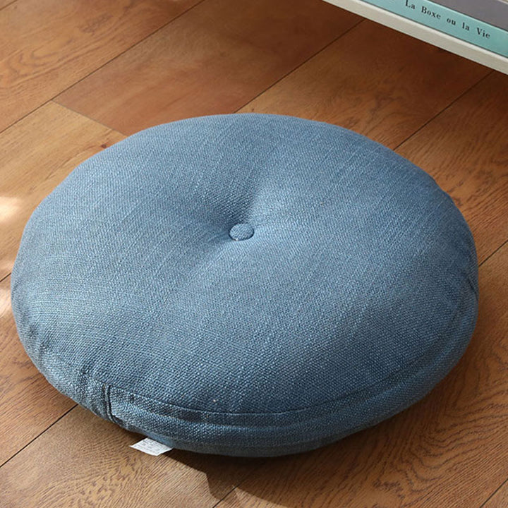 Cuscino per seduta da meditazione in lino con motivo semplice Buddha Stones e loto, decorazione per la casa e il soggiorno