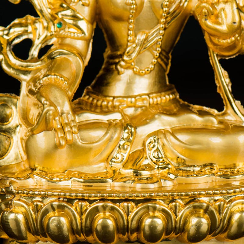Buddha Stones Bodhisattva Tara Bianca Speranza Protezione Statua Placcata Oro Decorazione - image 13