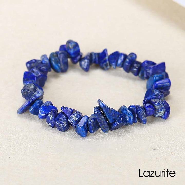 Braccialetto lenitivo con pietra di cristallo naturale di forma irregolare - Lazurite (Circonferenza del polso: 15-18 cm) - image 42