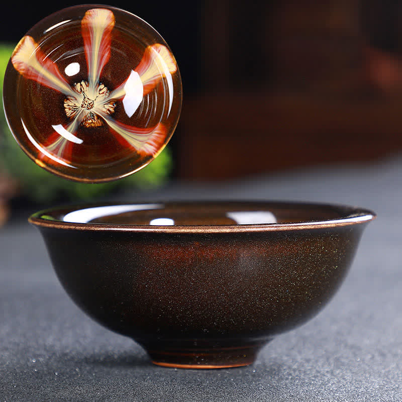 Tazze da tè in ceramica colorata con Buddha Stones, per casa e ufficio - Fiore rosso - image 52