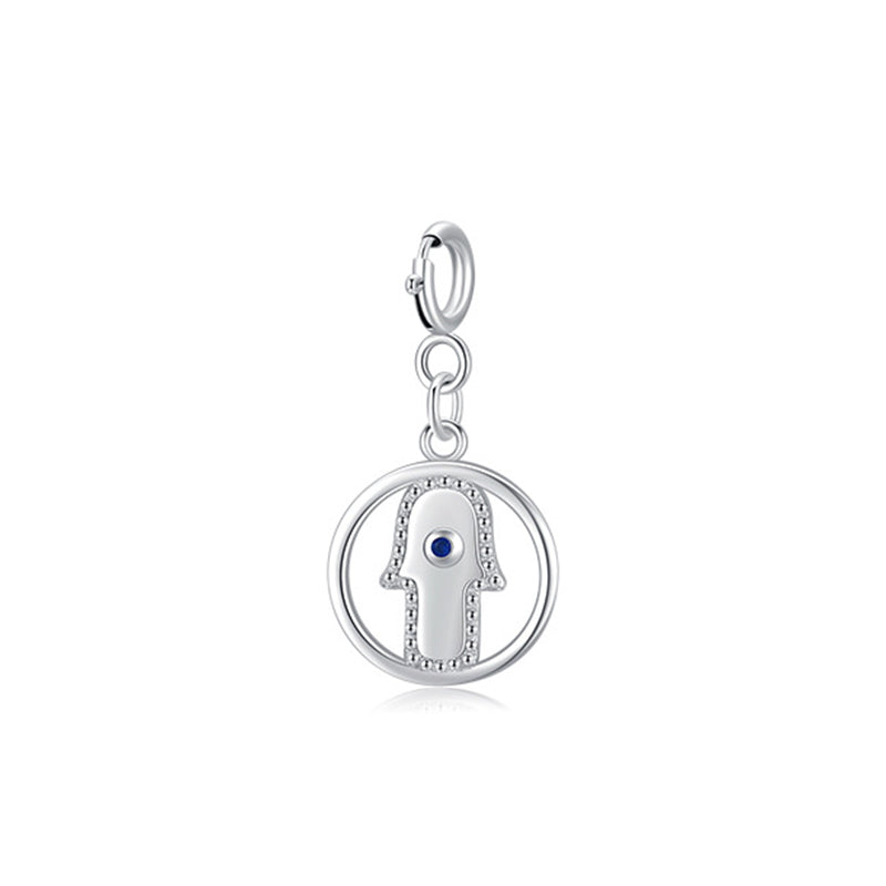 Collana con ciondolo a forma di catena con simbolo Hamsa e occhio maligno in argento sterling 925, prosperità e fortuna - image 17