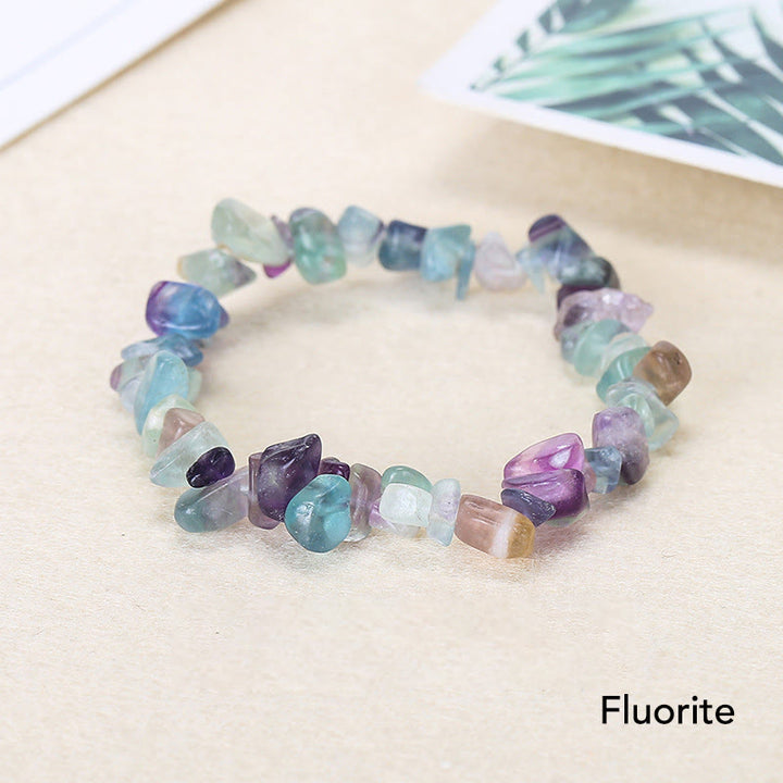 Braccialetto lenitivo con pietra di cristallo naturale di forma irregolare - Fluorite (Circonferenza del polso: 15-18 cm) - image 16