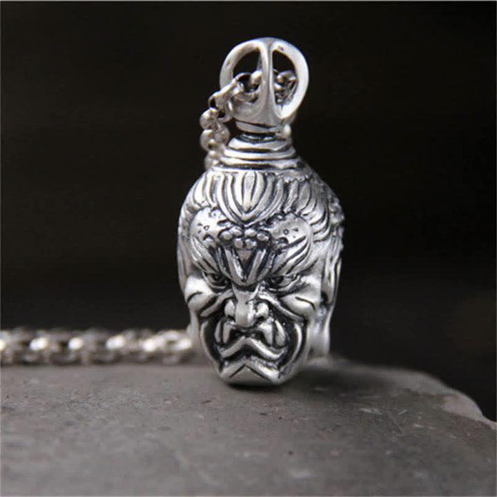 Collana con ciondolo Buddha Stones in argento sterling 999 Buddha Demon Serenity - image 4