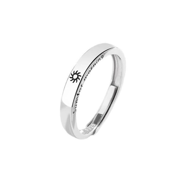 Anello regolabile per coppia con protezione sole e luna in argento sterling 925 Buddha Stones
