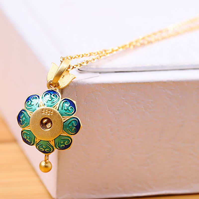 Collana con ciondolo dell'illuminazione in agata rossa con ruota di preghiera del loto tibetano in argento sterling 925 - image 5