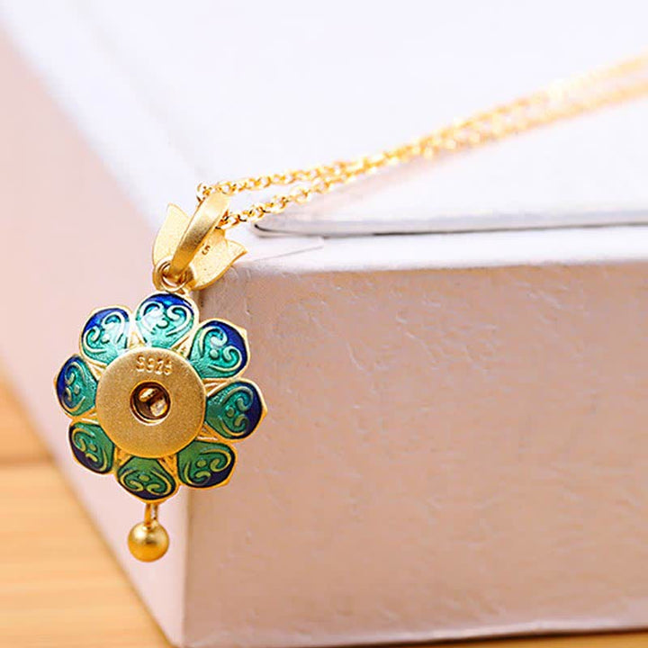 Collana con ciondolo dell'illuminazione in agata rossa con ruota di preghiera del loto tibetano in argento sterling 925 - image 5