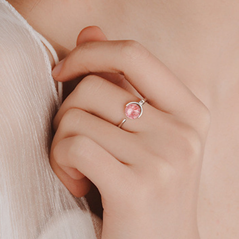 Anello rotante rilassante in cristallo rosa Buddha Stones - image 2