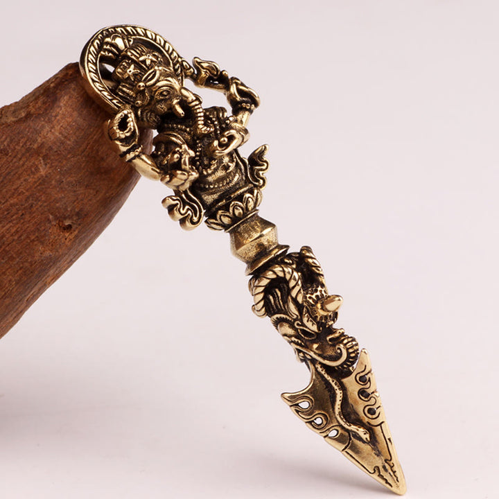 Collana con ciondolo del potere spirituale del Dio elefante della ricchezza Dorje Vajra, Ganesh tibetano Ganpati - image 12