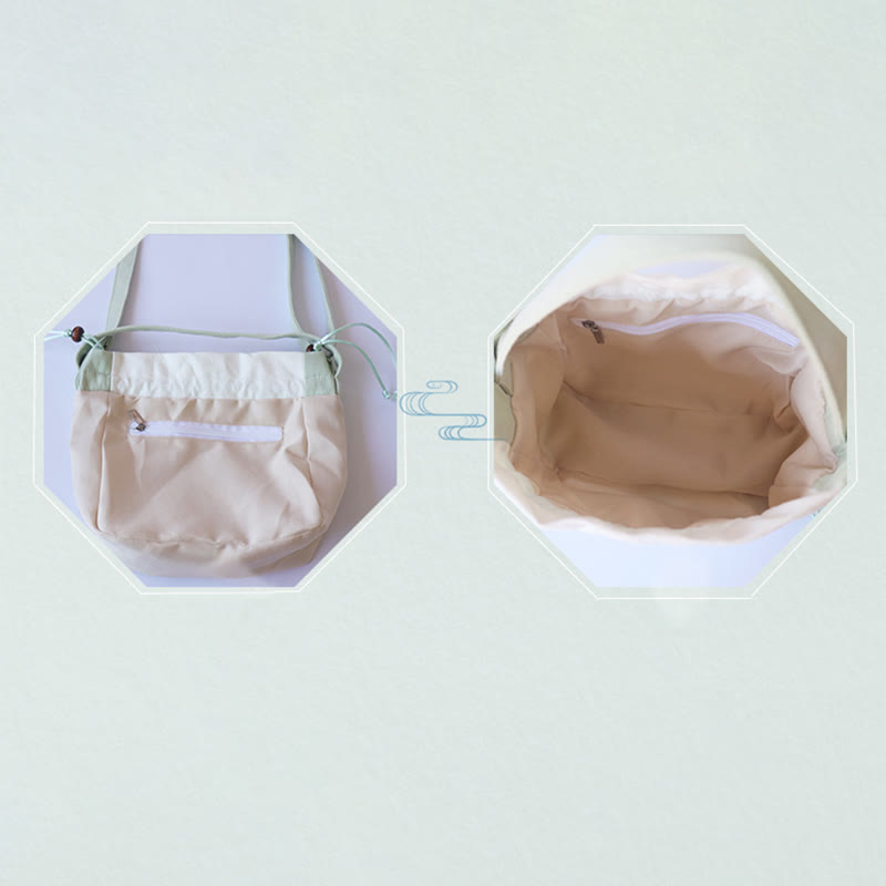 Borsa a tracolla in tela con fiori ricamati a mano con Buddha Stones - image 12