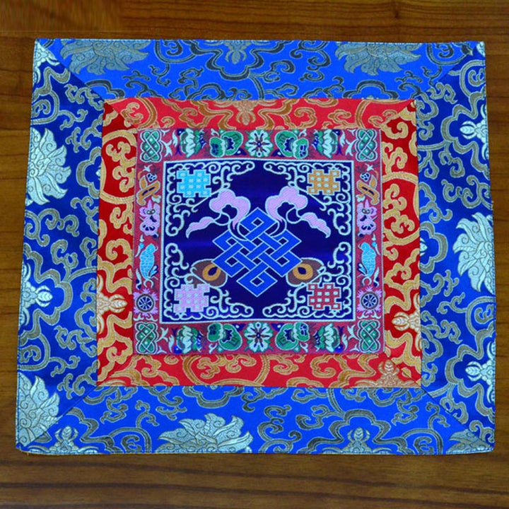 Tappetino per preghiera, meditazione, forza, nodo infinito, Vajra Man-Bcu, Kalachakra, simboli di buon auspicio