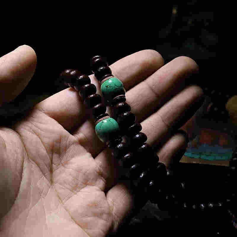 Buddha Stones Tibet 108 Mala Beads Viola Bodhi Seed Bagua Vajra Braccialetto di Auspicio