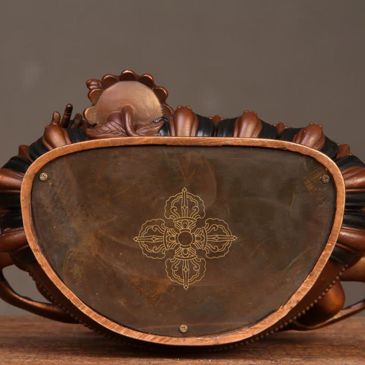 Statua in rame della compassione della statuetta del Bodhisattva Jambhala giallo, decorazione per la casa e l'ufficio - image 16