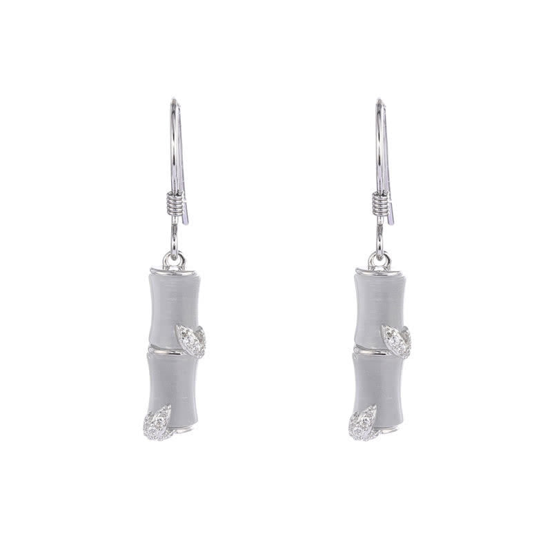 Orecchini pendenti in argento sterling 925 con giada di Hetian, crisoberillo, occhio di gatto, agata rossa, bambù e fortuna - Argento - Occhio di gatto (Pace♥Supporto) - image 12