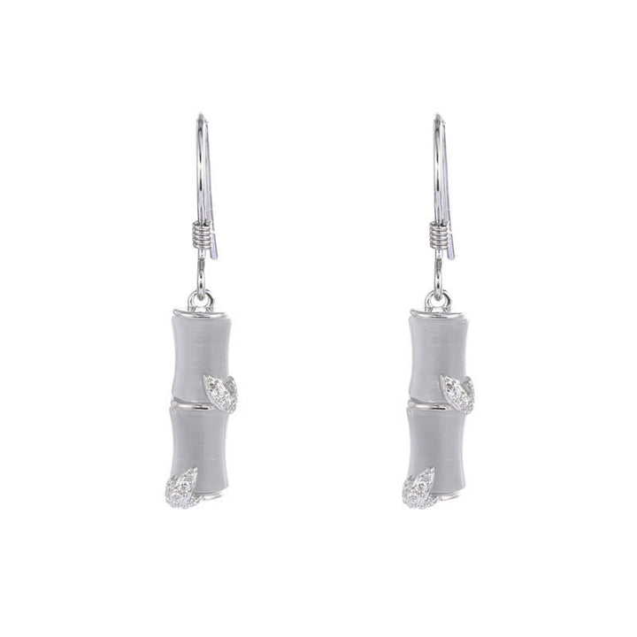 Orecchini pendenti in argento sterling 925 con giada di Hetian, crisoberillo, occhio di gatto, agata rossa, bambù e fortuna - Argento - Occhio di gatto (Pace♥Supporto) - image 12